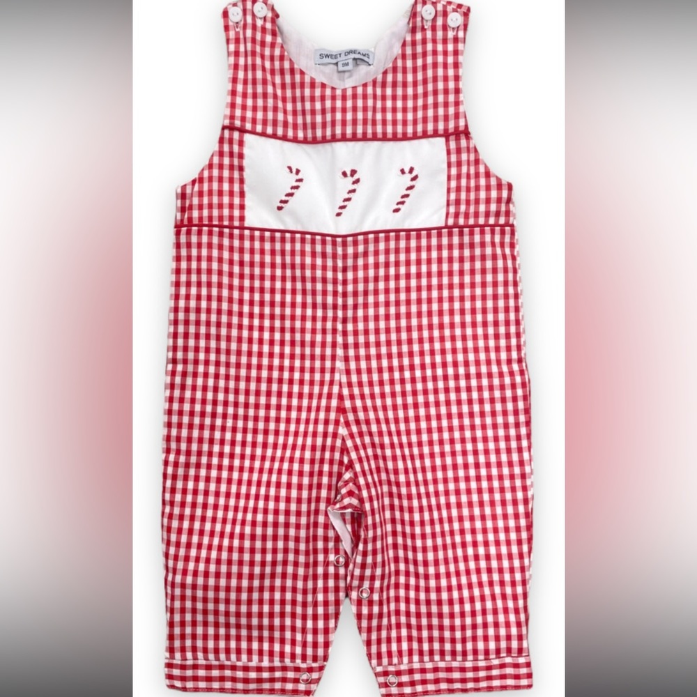Candy cane embroidered John John